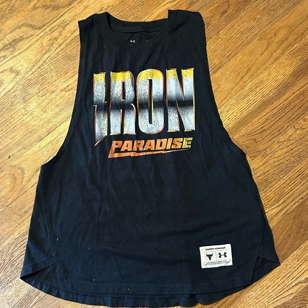 Under Armour Black and Orange Iron Paradise Tank, Sz XS